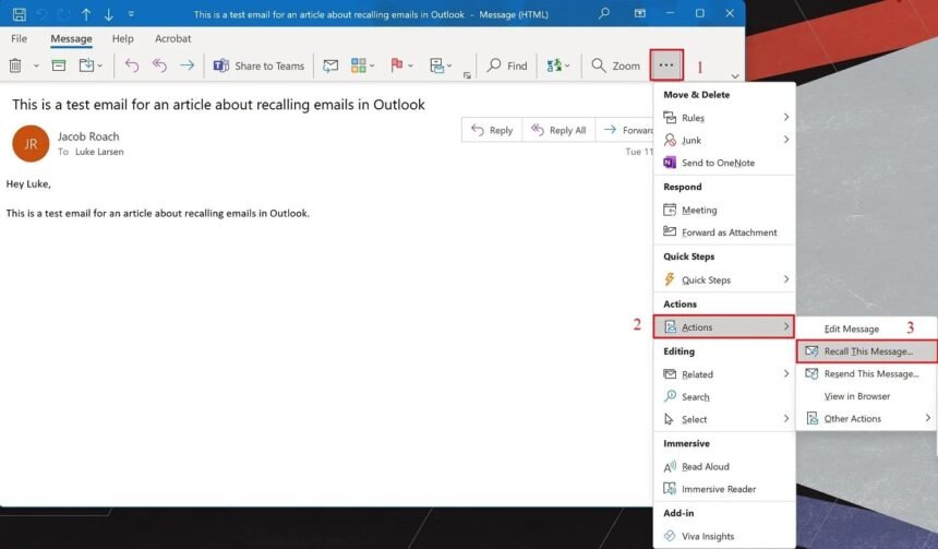How to Recall Email in Outlook